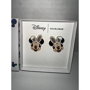 Disney BaubleBar Mickey Mouse Bunny Ears Easter Stud Earrings New in Box